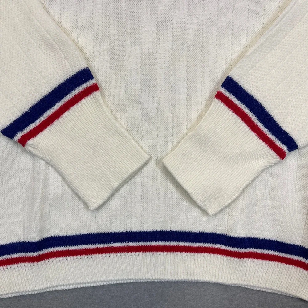 VTG Slazenger Sweater Mens Large Sz 42 Cream V-Neck Wimbledon Tennis 80s England